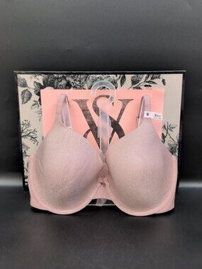 Victoria Secret Shimmer Lightly Lined Full Coverage Bra 36DD Light Pink
